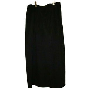 Black TALBOTS 8P Petite 8 Wrap Faux Suede Super Soft Pencil Lined Straight Skirt